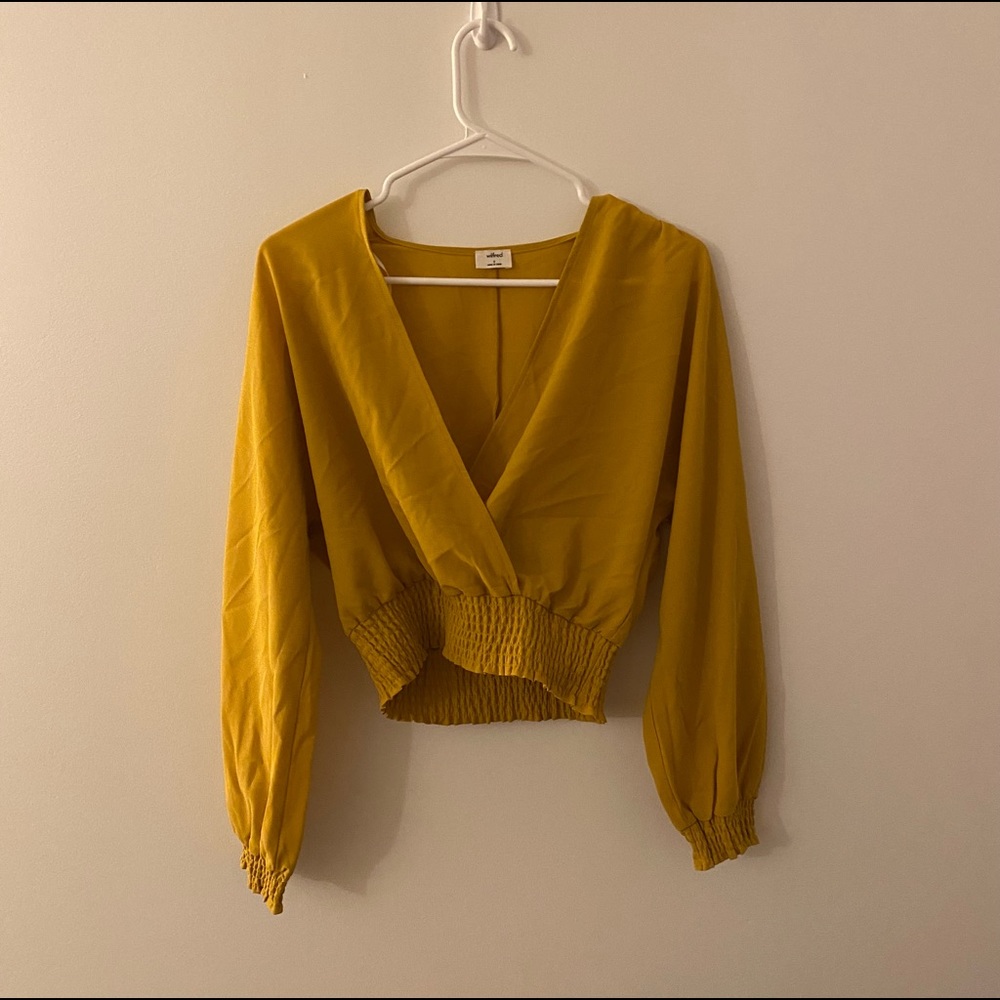 Aritzia/wilfred yellow blouse